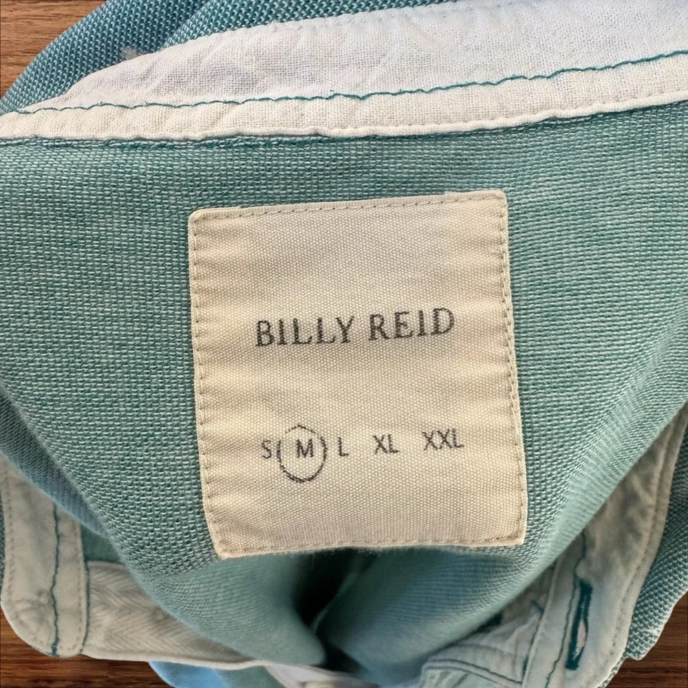 Billy‎ Reid Pensacola Polo Blue Men's Size Medium Organic Cotton - Picture 7 of 7